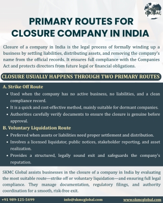 Primary Routes For Closure Company In India