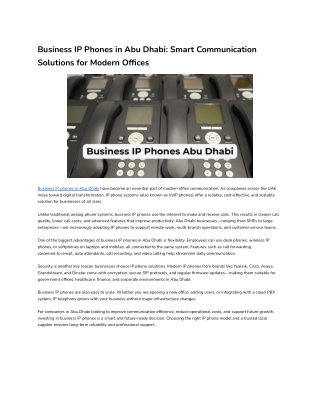Business IP Phones in Abu Dhabi_ Smart Communication Solutions for Modern Offices