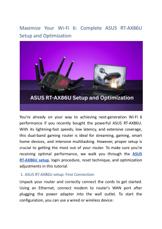 Maximize Your Wi-Fi 6_ Complete ASUS RT-AX86U Setup and Optimization