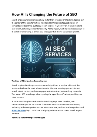 How AI Is Changing the Future of SEO