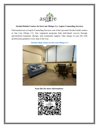 Alcohol Rehab Centers In San Luis Obispo Ca  Aspire Counseling Services
