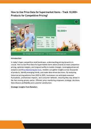 How to Use Price Data for Supermarket Items - Track 10,000  Products