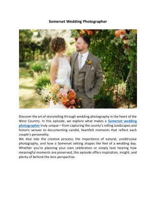 Somerset Wedding Photographer