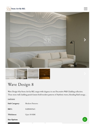 Striking Wave Design 8 Wall Cladding by Stone Art By SKL
