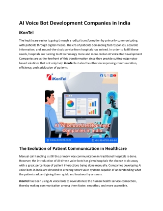 AI Voice Bot Development Companies in India