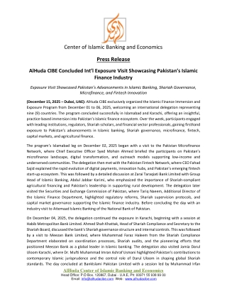 Press Release- Post Event- Pakistan Exposure Visit