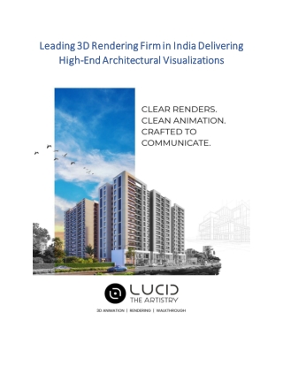 Leading 3D Rendering Firm in India Delivering High-End Architectural Visualizati
