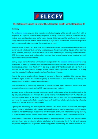 The Ultimate Guide to Using the Arducam 64MP with Raspberry Pi