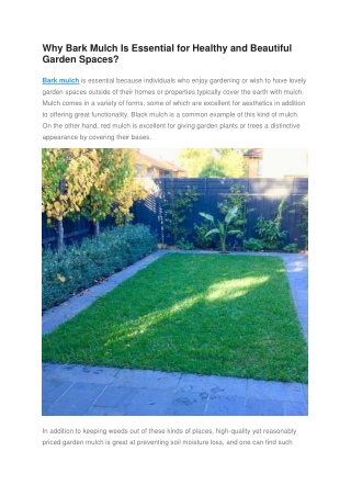 Why Bark Mulch Is Essential for Healthy and Beautiful Garden Spaces