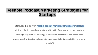 Reliable Podcast Marketing Strategies for Startups