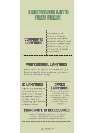 Corporate Fish Hook Lanyards Infographic