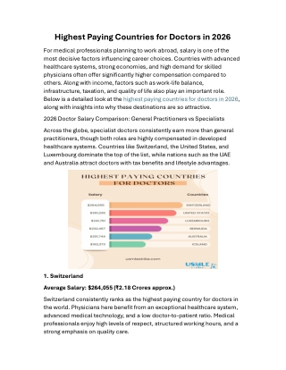 Highest Paying Countries for Doctors in 2026