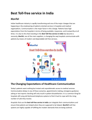 Best Toll-free service in India