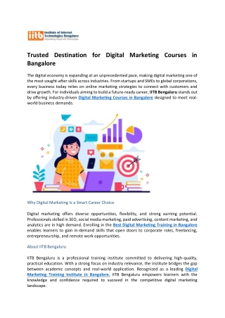 Trusted Destination for Digital Marketing Courses in Bangalore