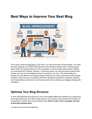 Best Ways to Improve Your Best Blog