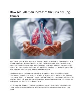 Air Pollution and Lung Cancer: Risks, Types & Prevention| RGCIRC