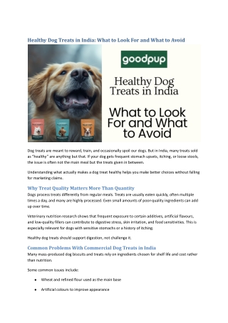 Healthy Dog Treats in India: What to Look For and What to Avoid