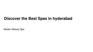 Discover the Best Spas in hyderabad