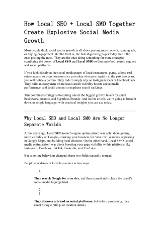 How Local SEO   Local SMO Together Create Explosive Social Media Growth