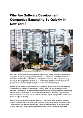 Why Are Software Development Companies Expanding So Quickly in New York?