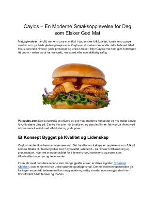 Caylos – American Food with Bold, Authentic Flavors