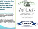 AMT Warranty Corp Delivers Home Warranty Program for Homeown