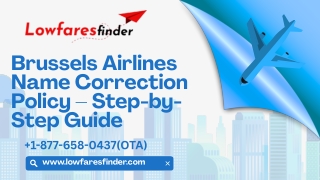 Brussels Airlines Name Correction Policy – Step-by-Step Guide