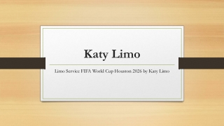 Limo Service FIFA World Cup Houston 2026 by Katy Limo