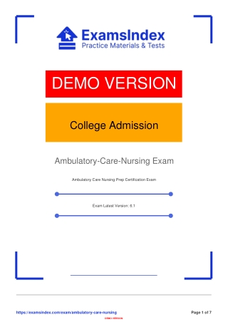 Ambulatory Care Nursing Certification Exam Guide and Practice Preparation