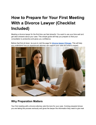 How to Prepare for Your First Meeting With a Divorce Lawyer (Checklist Included)