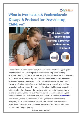 What is Ivermectin & Fenbendazole dosage & protocol for deworming children