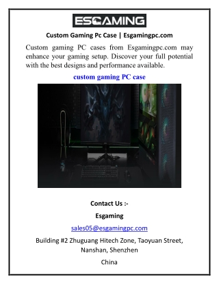 Custom Gaming Pc Case Esgamingpc