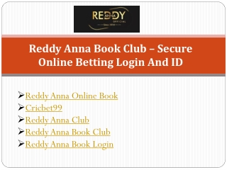 Reddy Anna Book Club – Secure Online Betting Login And ID