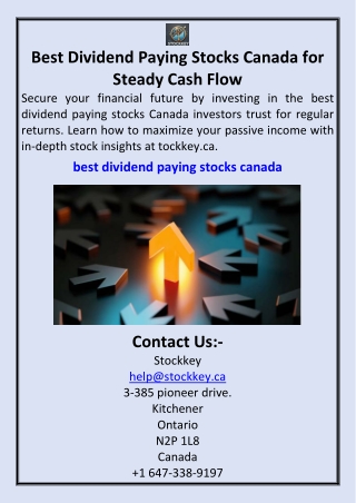 Best Dividend Paying Stocks Canada for Steady Cash Flow