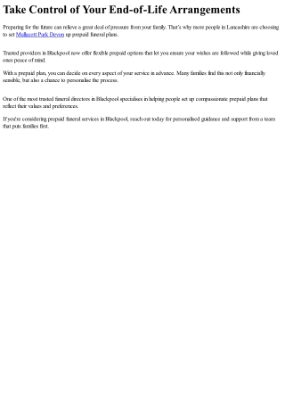 Green Burial Options for Families in Blackpool