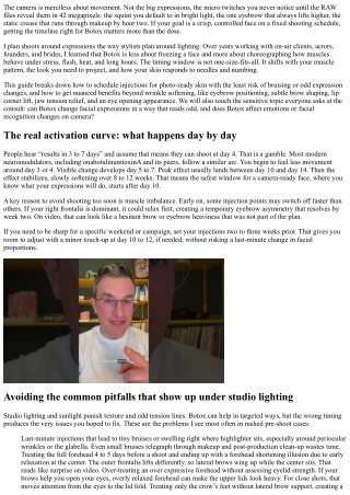 Photo-Ready Skin: Timing Your Botox Before Shoots