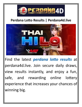 Perdana Lotto Results Perdana4d.live