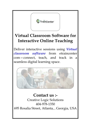 Virtual Classroom Software for Interactive Online Teaching