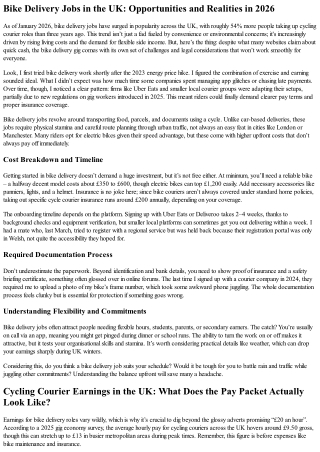 Can You Do Delivery Work on a Bicycle UK? Exploring Bike Delivery Jobs in 2026