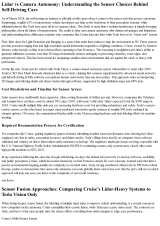 Why Does Cruise Use Lidar But Tesla Doesn't? Exploring Lidar vs Camera Autonomy