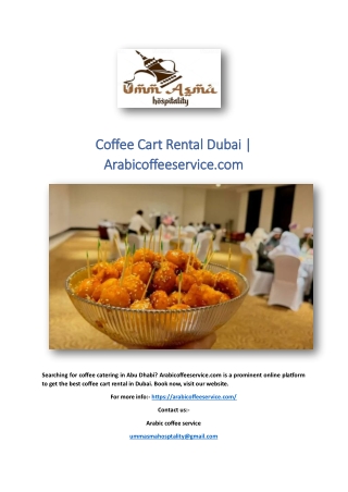 Coffee Cart Rental Dubai | Arabicoffeeservice.com