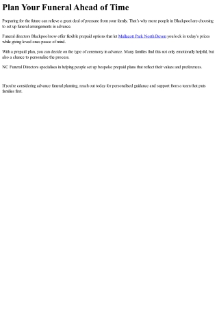 Blackpool Funeral Directors Offering Green Options