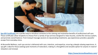 Rejuvenating Relaxing Massage Gift Certificates from Bronxville Wellness.PPTX
