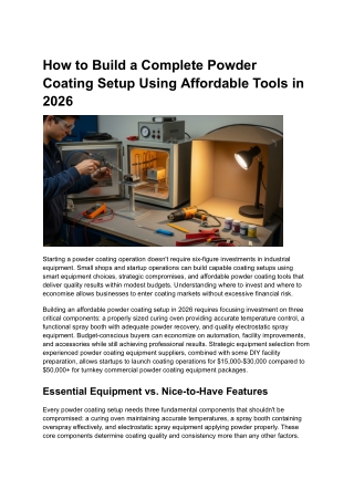 How to Build a Complete Powder Coating Setup Using Affordable Tools in 2026
