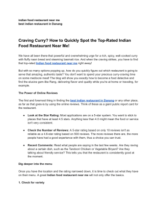 Craving Curry_ How to Quickly Spot the Top-Rated Indian Food Restaurant Near Me!