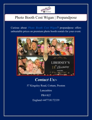 Photo Booth Cost Wigan | Propandpose