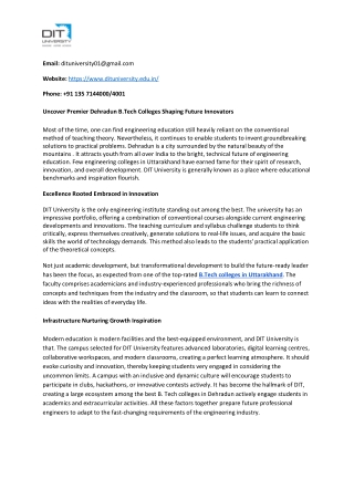 Uncover Premier Dehradun B.Tech Colleges Shaping Future Innovators