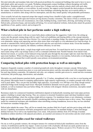 Helical Piles for Elevated Sidewalks and also Mundane Bridges in Commercial Site