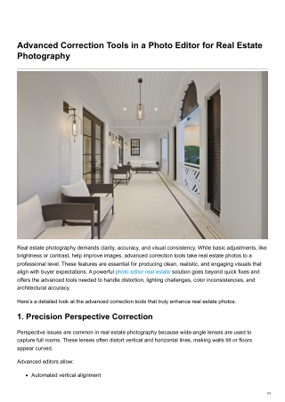 Advanced Correction Tools in a Photo Editor for Real Estate Photography