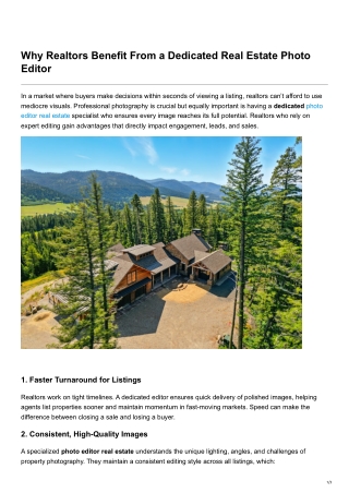 Why Realtors Benefit From a Dedicated Real Estate Photo Editor